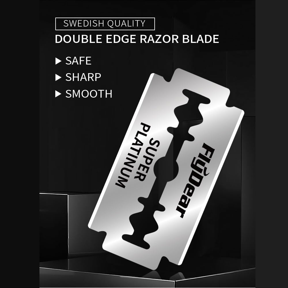 Safety Razor Handle - ใบมีดโกนสแตนเลสแบบดั้งเดิม ใบมีดโกนสองด้าน สำหรับร้านตัดผม อุปกรณ์ร้านตัดผม ใบมีดโกนนิรภัย รุ่นขายดี