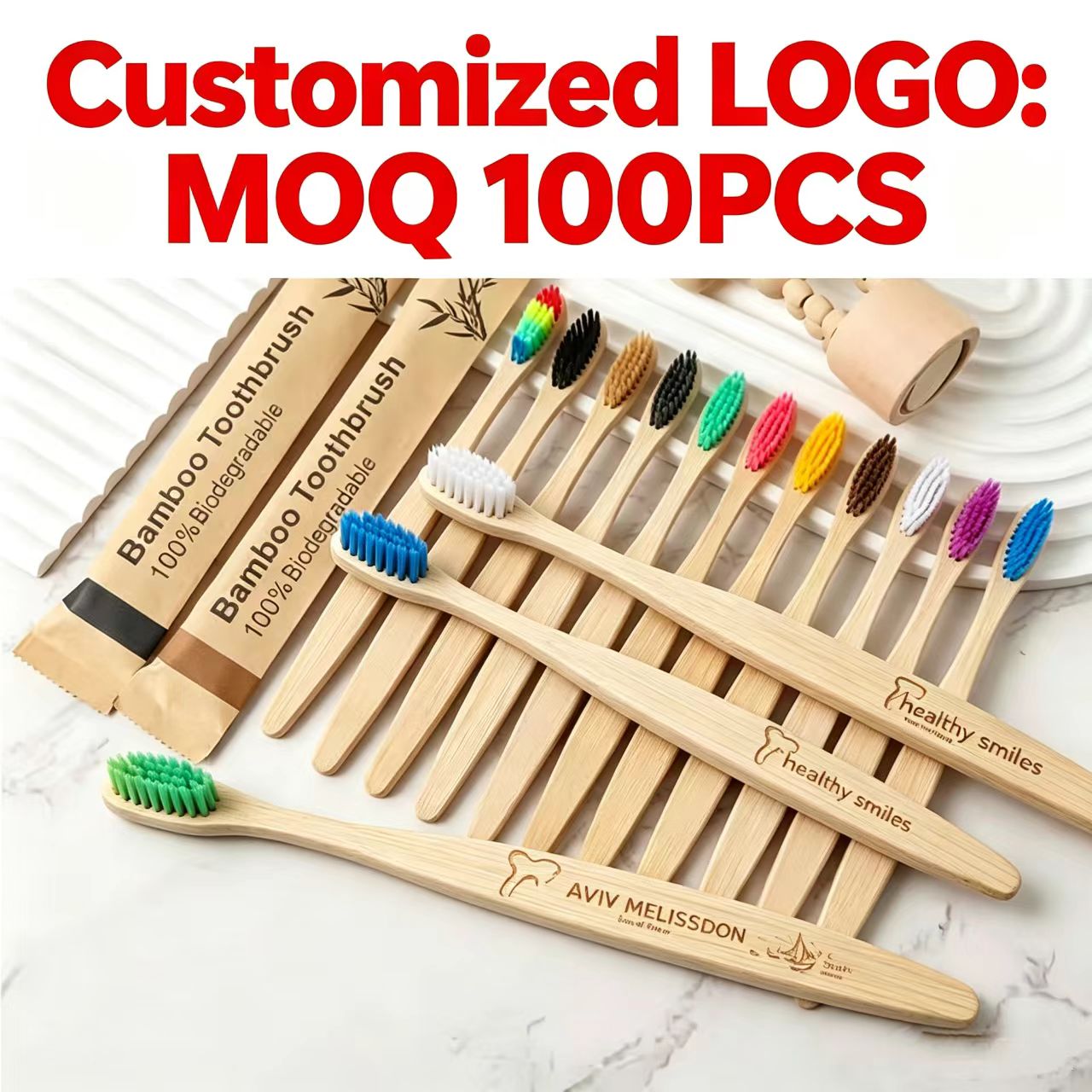 แปรงสีฟันไม้ไผ่ 100 ชิ้น เป็นม - Bamboo Toothbrush บทวิจารณ์และราคา