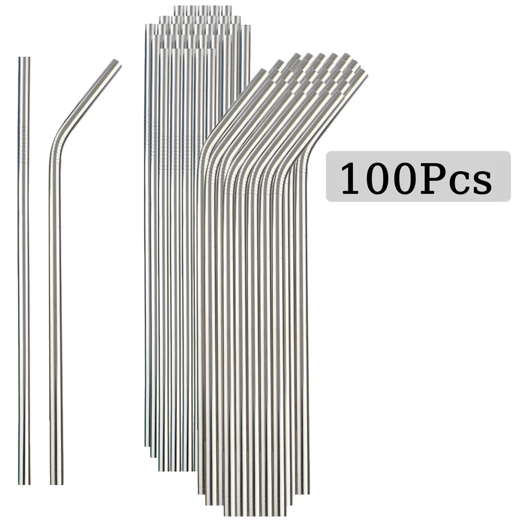 100Pcs สแตนเลสสตีลความทนทานดื่ - Reusable Straw บทวิจารณ์และราคา