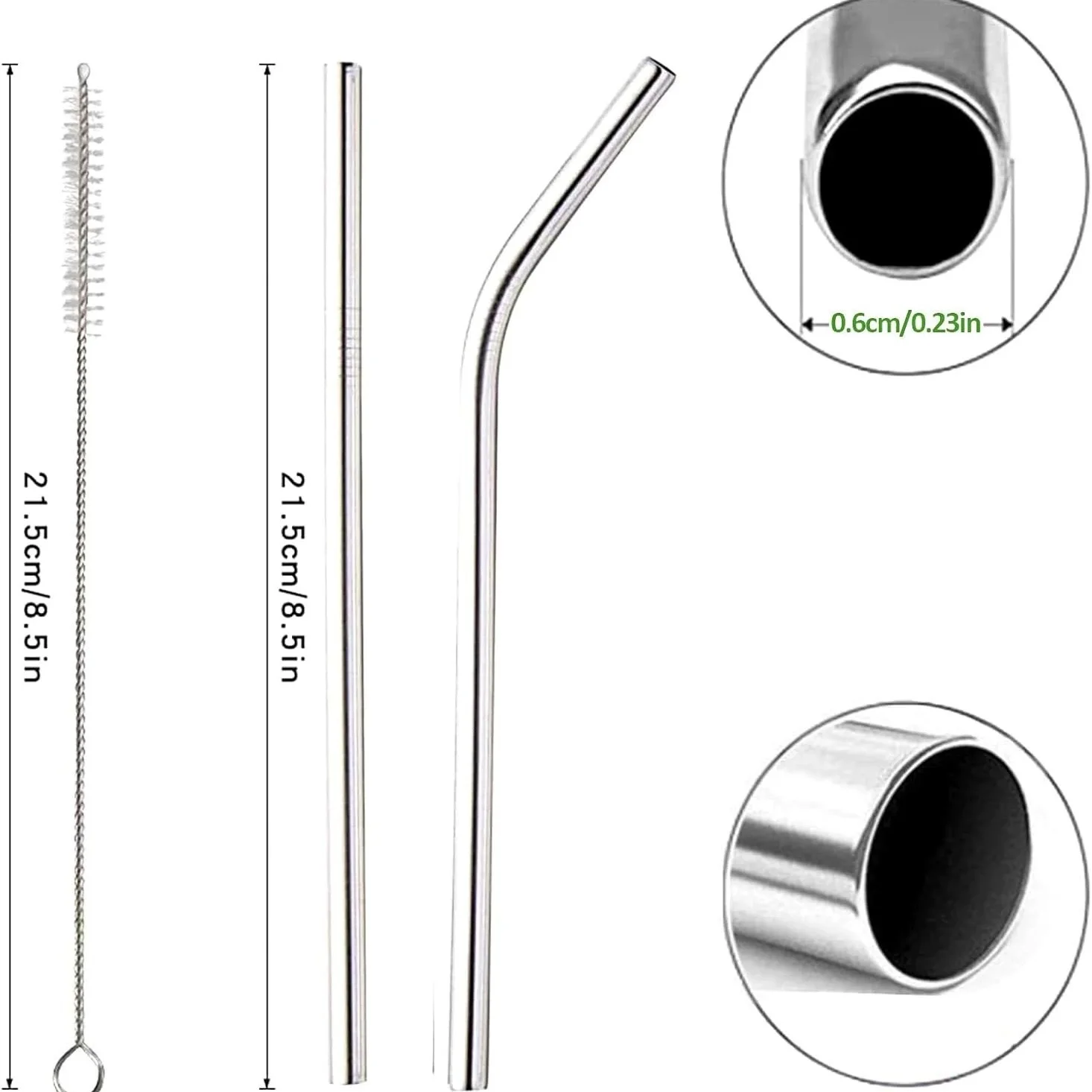 100Pcs สแตนเลสสตีลความทนทานดื่ - Reusable Straw บทวิจารณ์และราคา