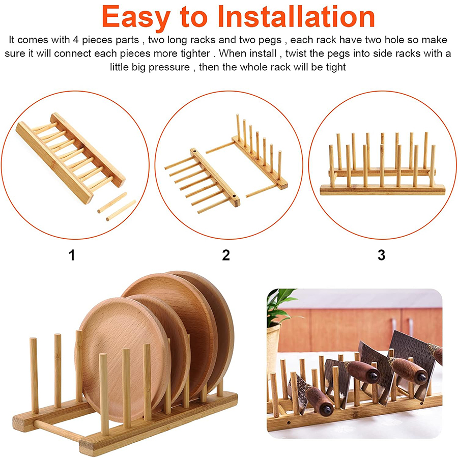 1 ชิ้น/2 ชิ้น ชั้นวางจานไม้ไผ่ - Bamboo Cutlery บทวิจารณ์และราคา