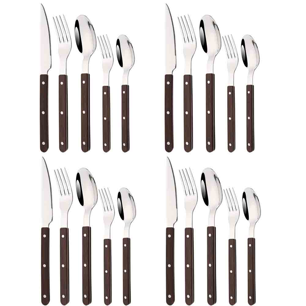 5/20 ชิ้นเลียนแบบไม้เงินชุดอาห - Bamboo Cutlery บทวิจารณ์และราคา