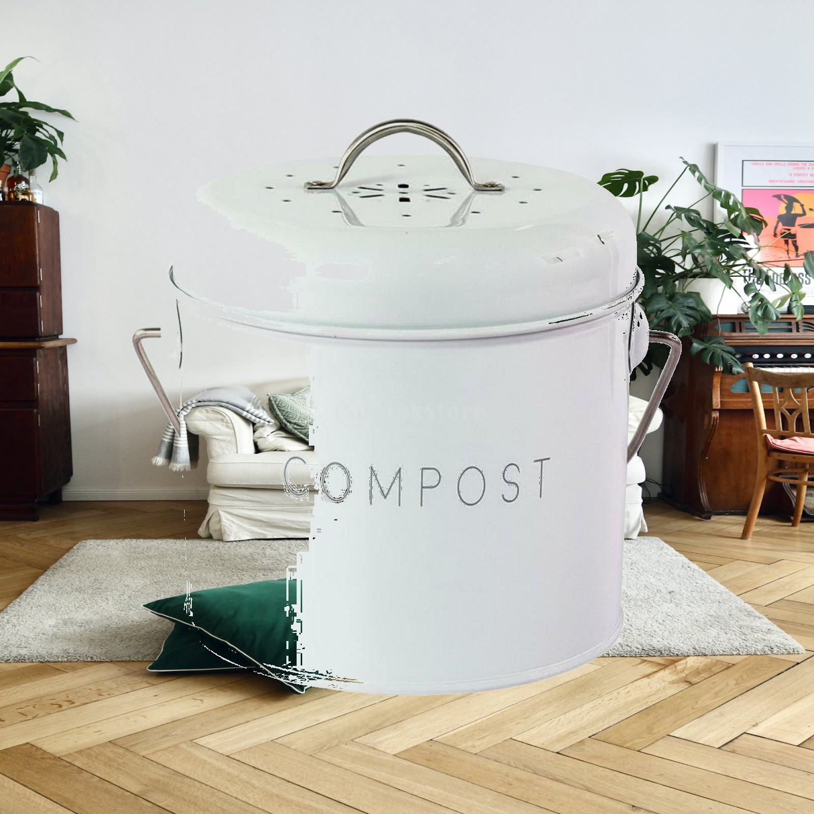 ถังขยะตั้งโต๊ะสำหรับห้องครัว ถ - Compost Bin บทวิจารณ์และราคา
