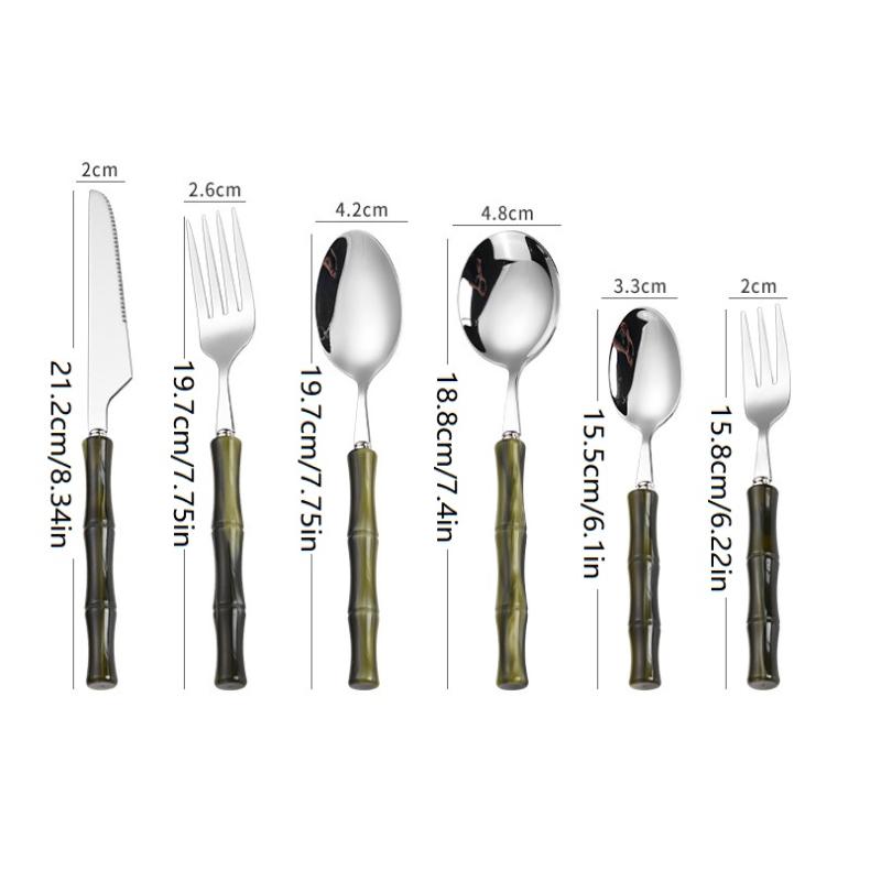 ชุดช้อนส้อมสแตนเลส 304 ด้ามไม้ - Bamboo Cutlery บทวิจารณ์และราคา